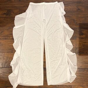 Fashion Nova White Ruffle Swim Coverup Pants